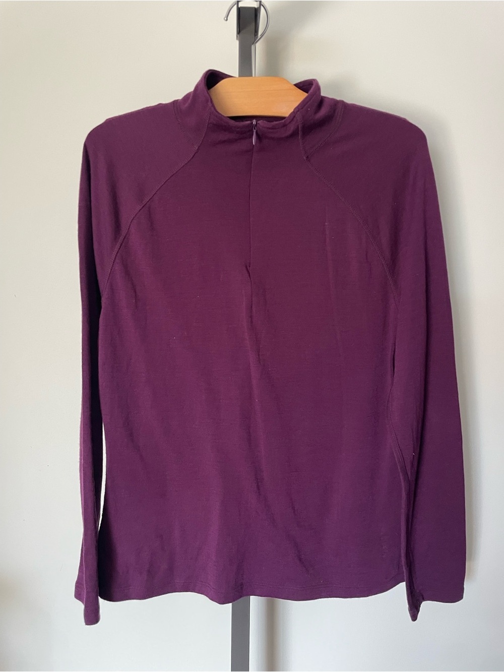 Crane 100% Merino Wool Snowextreme 1/4 Quarter Zip Pullover Purple Plum Large